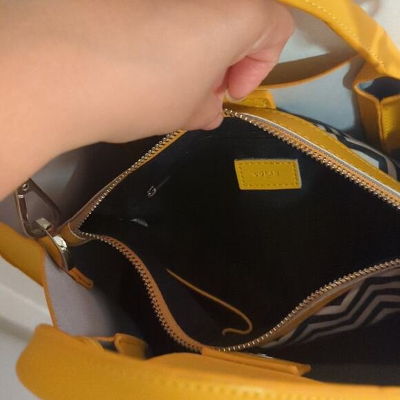 CoLab Leather Tote Bag with removable pocket insert. Bright Summer🌞 yellow